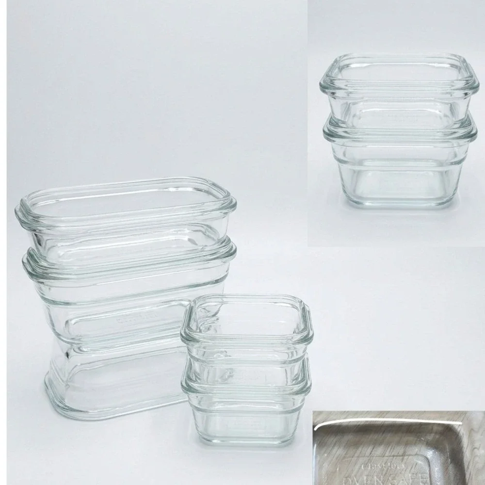 Glasslock OCST-014 Square Oven Safe Glass Storage Containers‎ 145ml Set 2 Korea